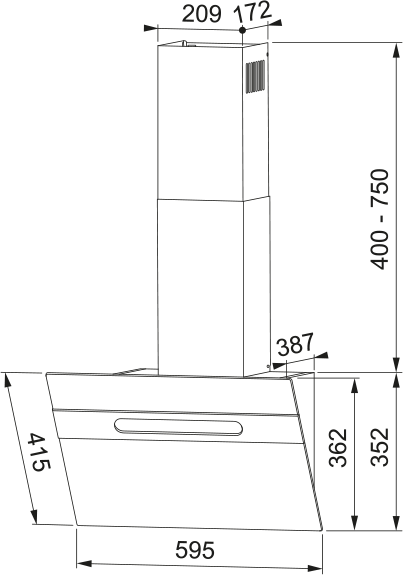 картинка Кухонная вытяжка наклонная Franke STERLING BK 60 
