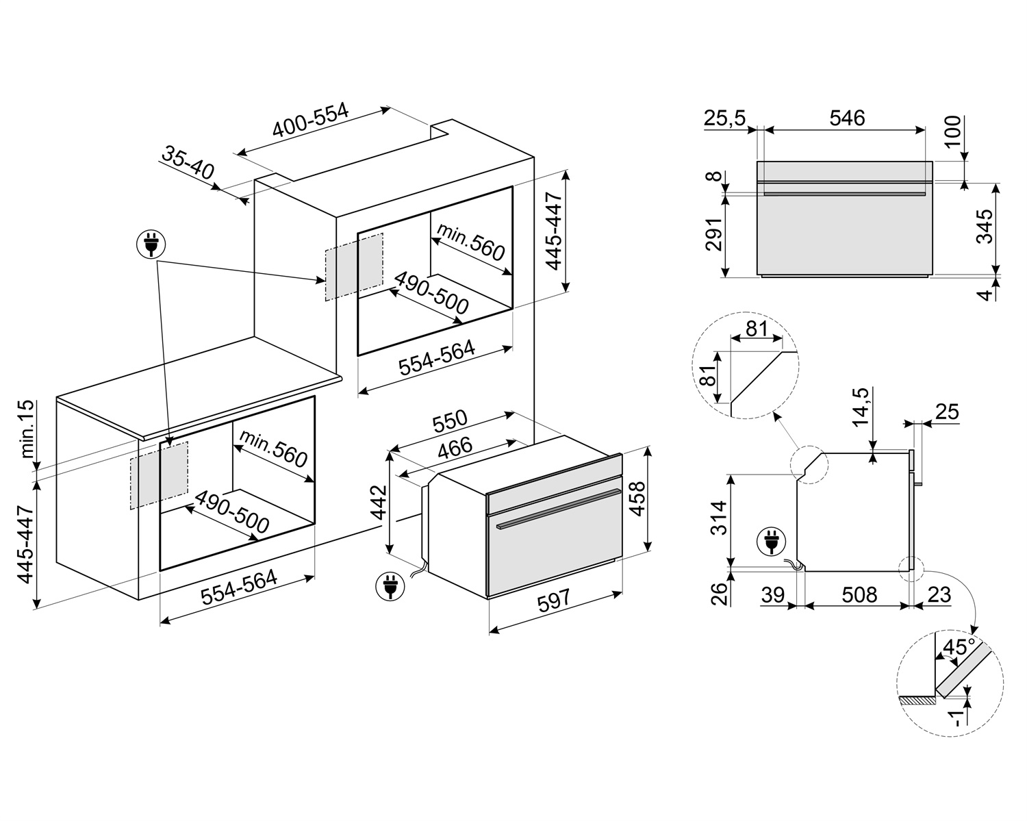 картинка Электрический духовой шкаф с функцией пароварки Smeg SO4104S4PG 