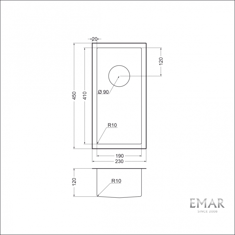 картинка Мойка для кухни Emar EMB-126A PVD Nano Coppery 