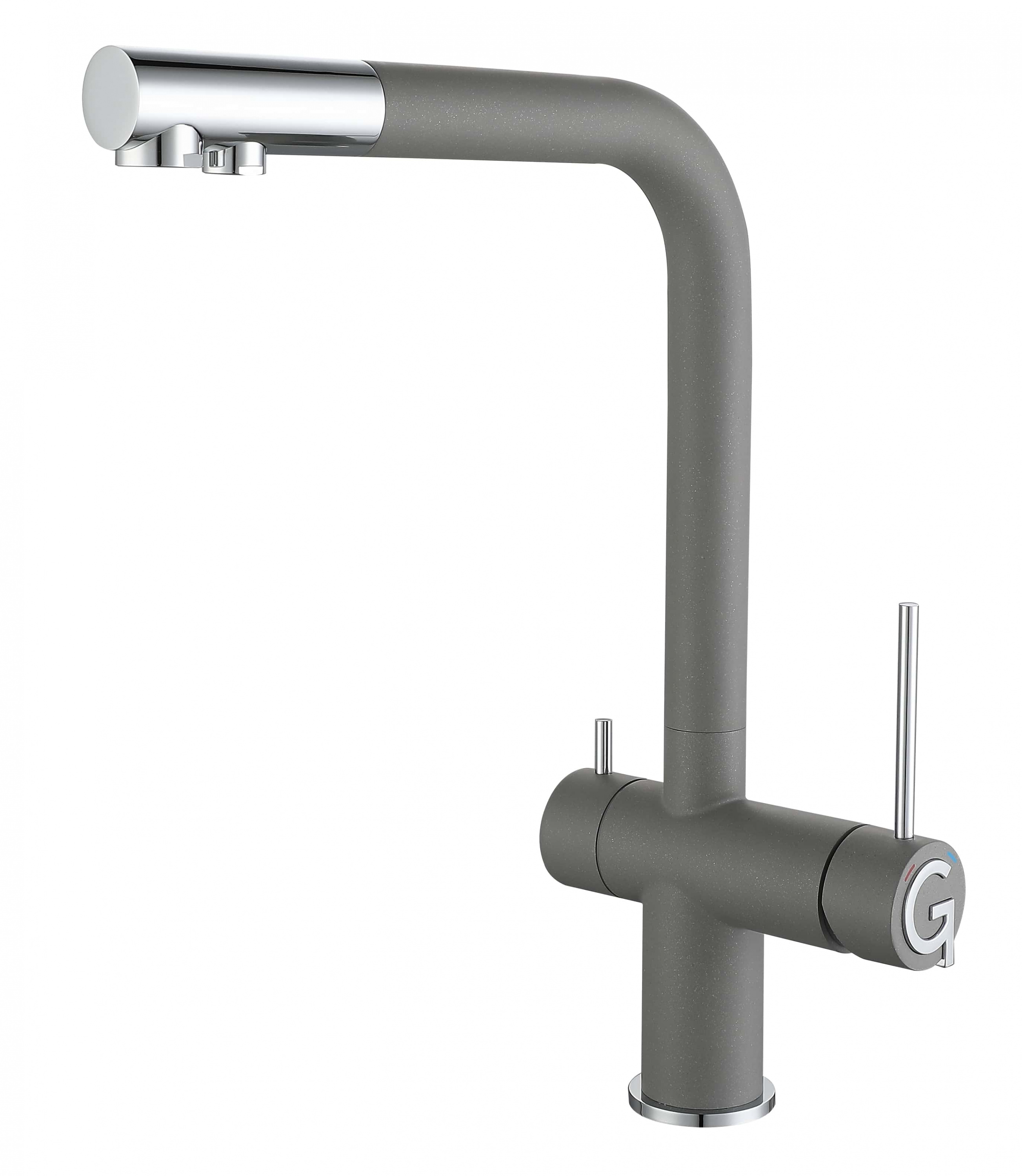 картинка Смеситель Rivelato Lugano 1523513 grigio/cromo 