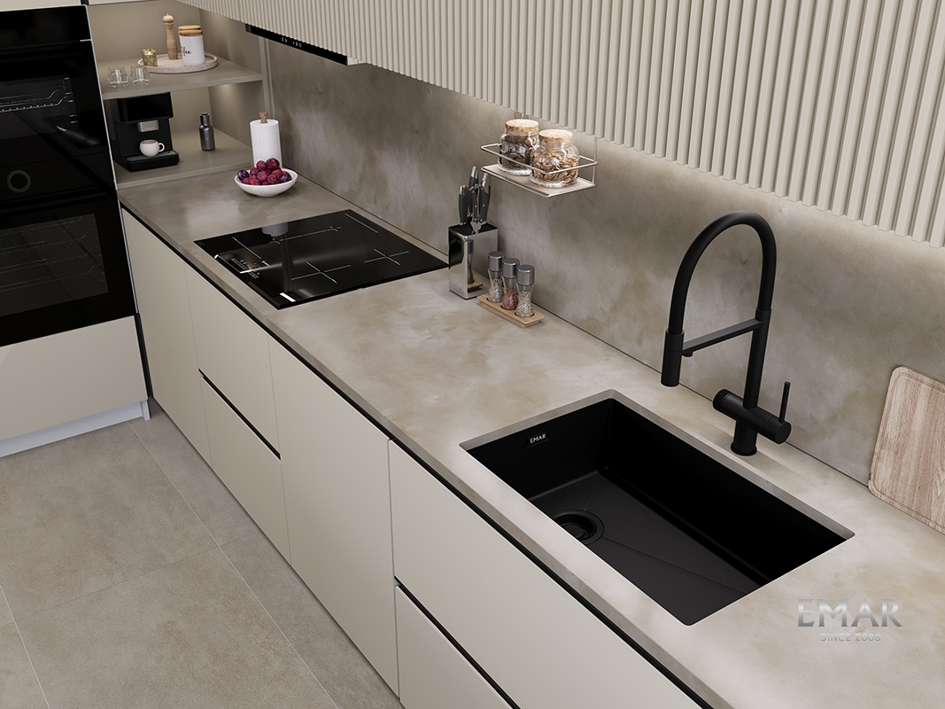 картинка Кухонная мойка Emar EMB-660(UN) PVD Black 