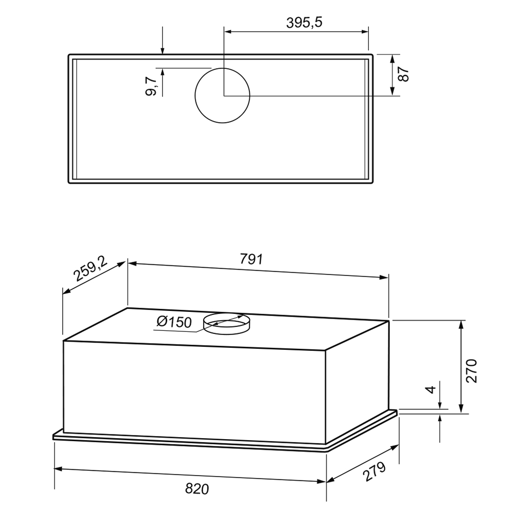 картинка Кухонная вытяжка Krona ARVEN 900 BLACK S 