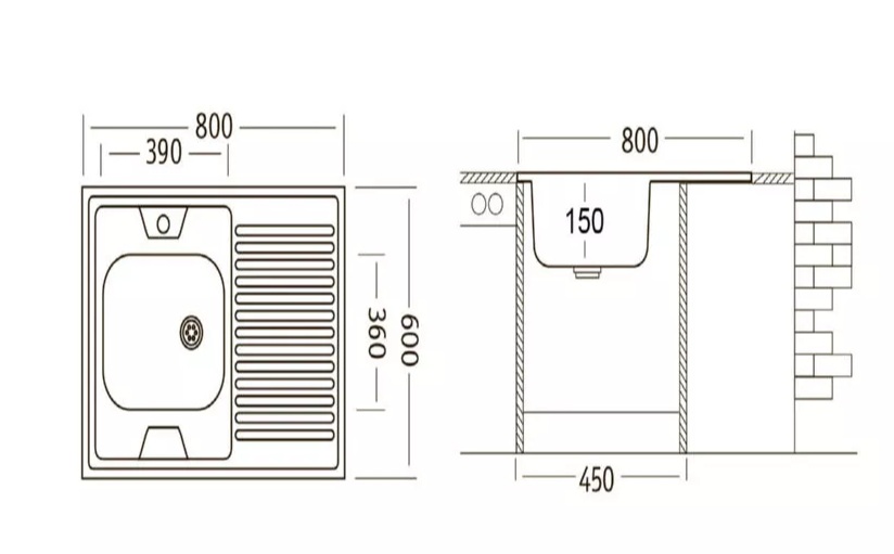 картинка Мойка для кухни Ukinox ECO800.600 L 