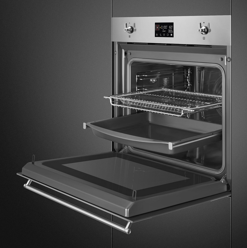 картинка Электрический духовой шкаф с СВЧ Smeg SO6302M2X  картинка Электрический духовой шкаф с СВЧ Smeg SO6302M2X