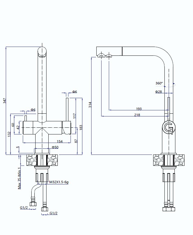 картинка Смеситель Rivelato Lugano PVD black 