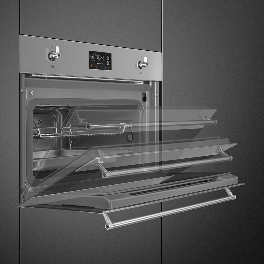 картинка Электрический духовой шкаф с функцией пароварки Smeg SO4302S3X 