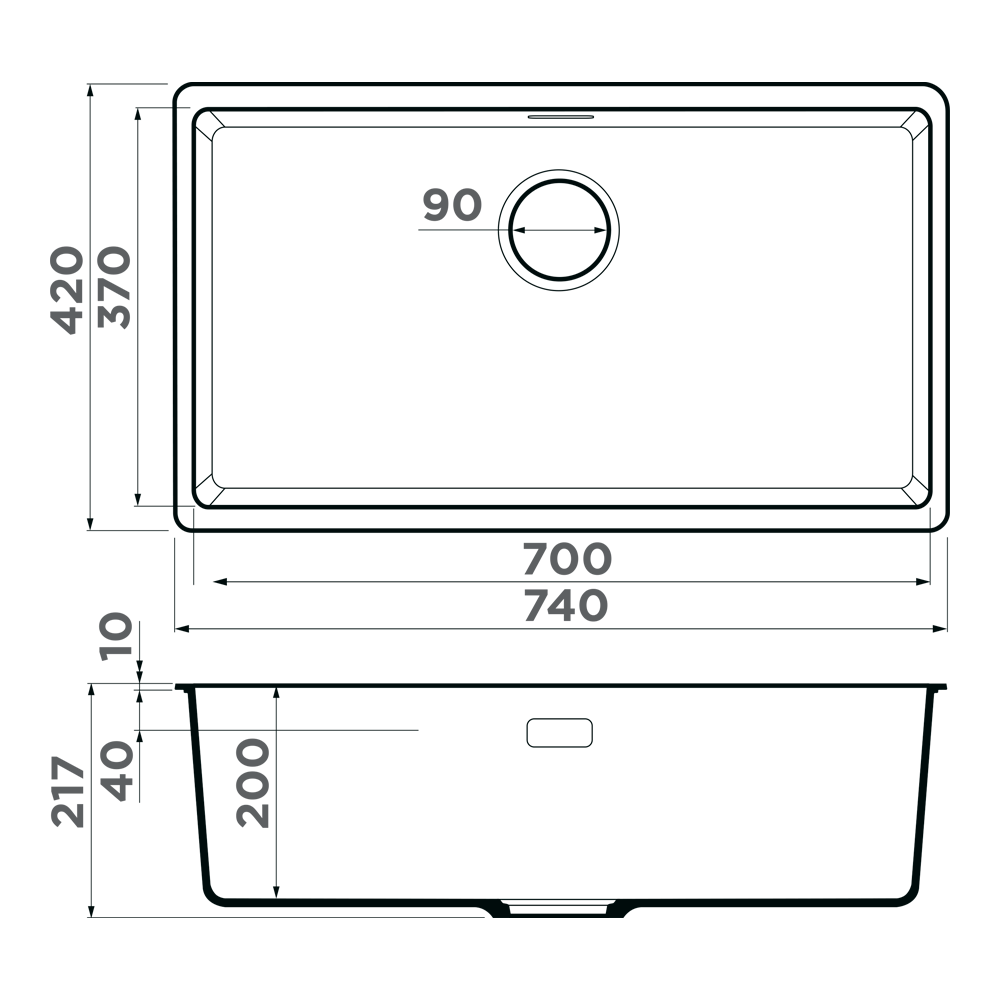 картинка Кухонная мойка Omoikiri KATA 74-U 
