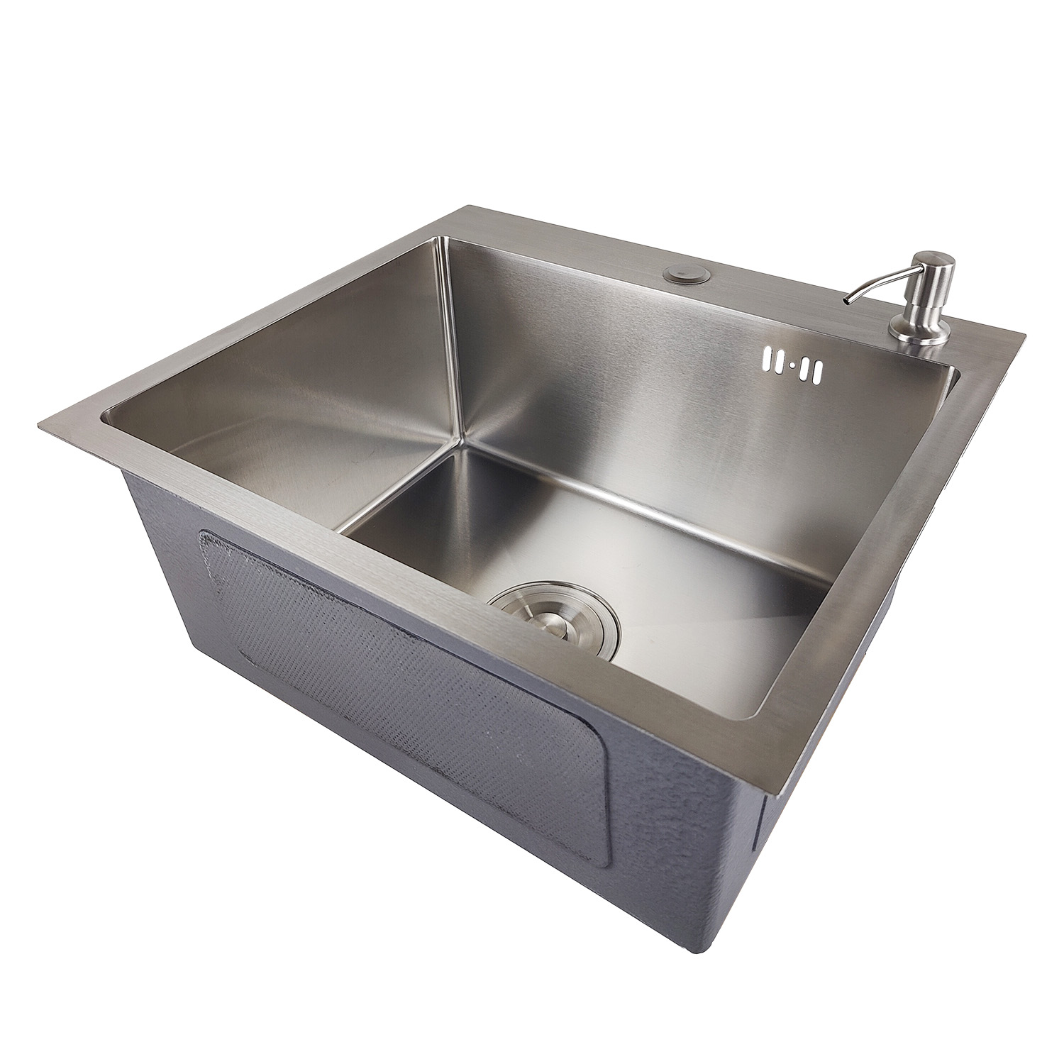 картинка Мойка для кухни Gerda GS 5045 S 4 в 1 сатин (мойка, дозатор для мыла, коландер и сифон) 