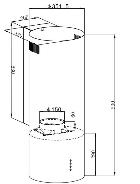 картинка Кухонная вытяжка Maunfeld LEE WALL 35 INOX 