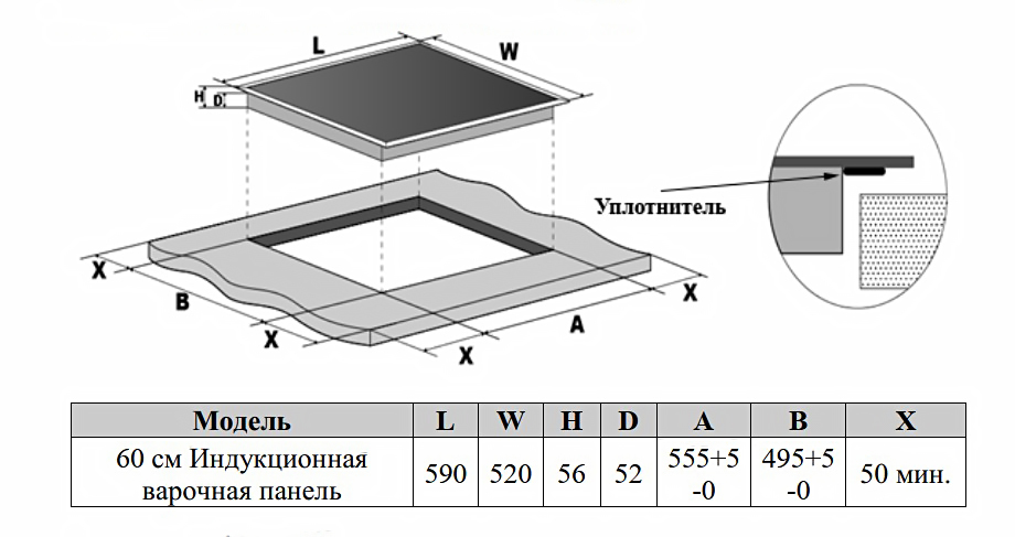картинка Индукционная варочная панель Weissgauff HI 642 BFZG 