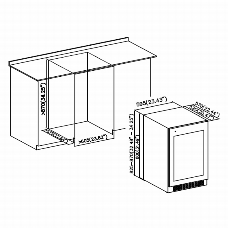 картинка Комбинированный винный шкаф Korting KFW 803 DB GN 