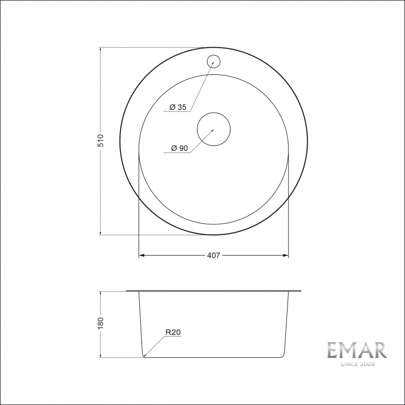 картинка Мойка для кухни Emar ЕМ-510C 