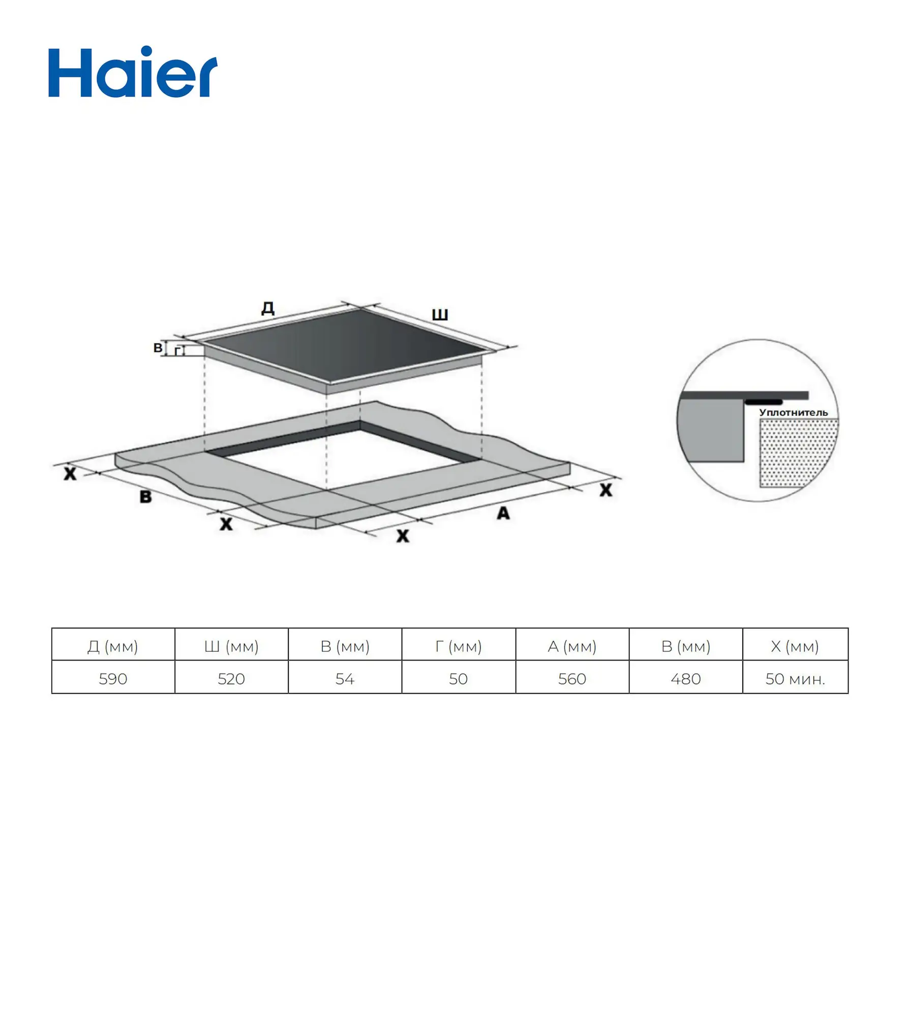 картинка Индукционная варочная панель Haier HHK-Y64SCVB 
