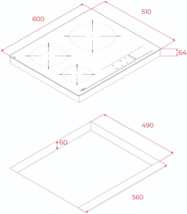 картинка Электрическая варочная панель Teka TBC 63632 TTC Black 