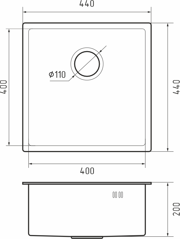 картинка Мойка для кухни Rivelato Rinox 4444 UN 