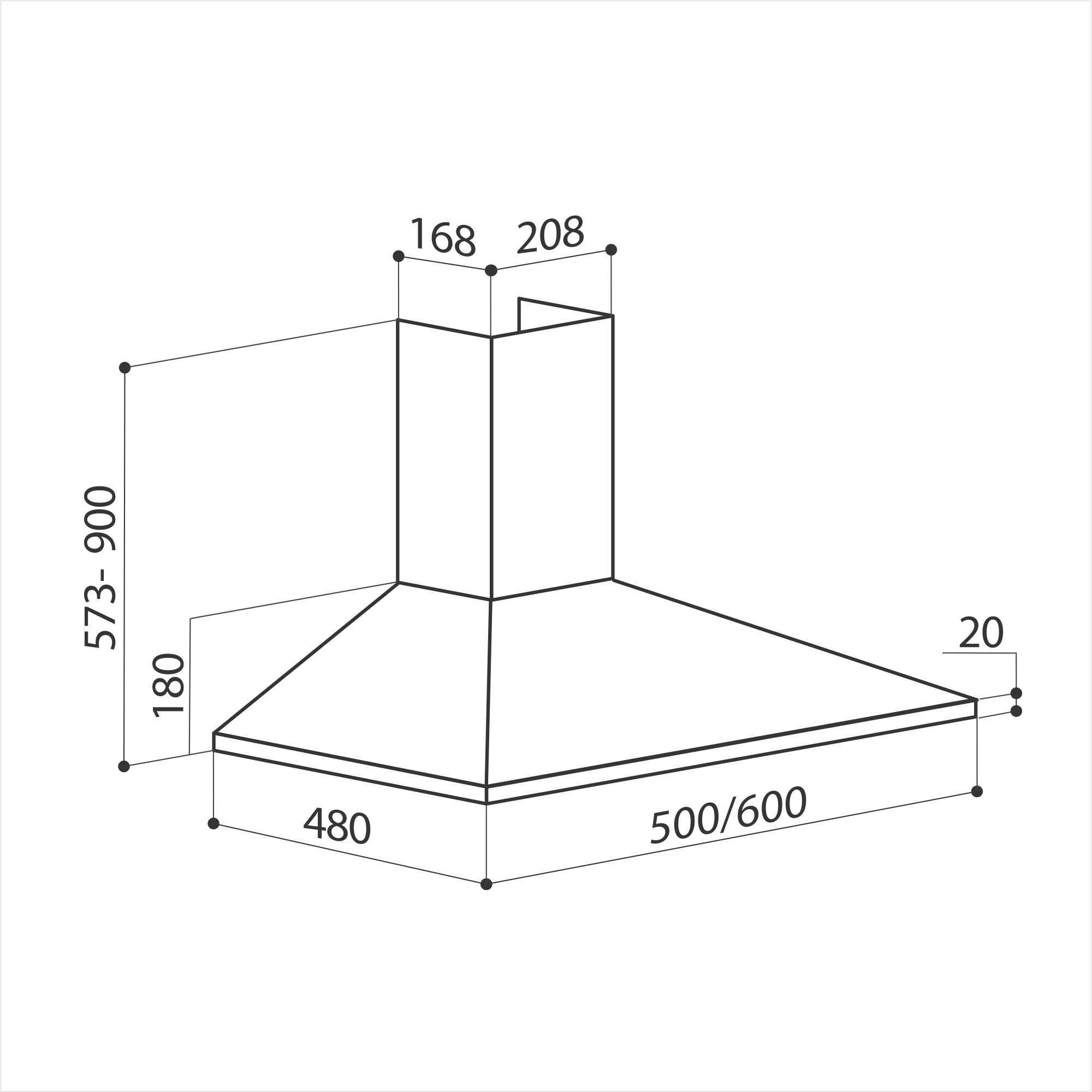 картинка Кухонная вытяжка Lex BASIC 600 BLACK 