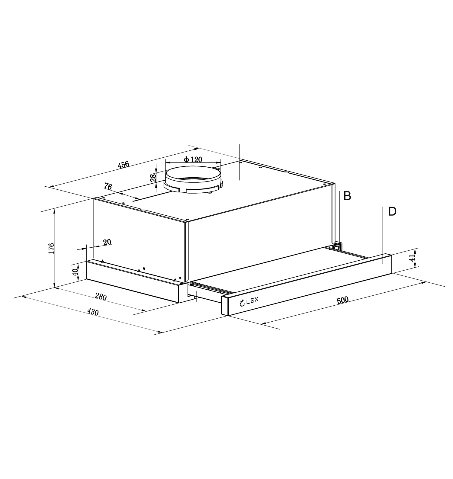 картинка |Discount| Кухонная вытяжка Lex HOGAN 500 INOX 