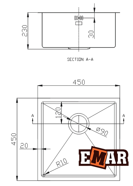 картинка Кухонная мойка Emar EMB-113 PVD Nano Dark 