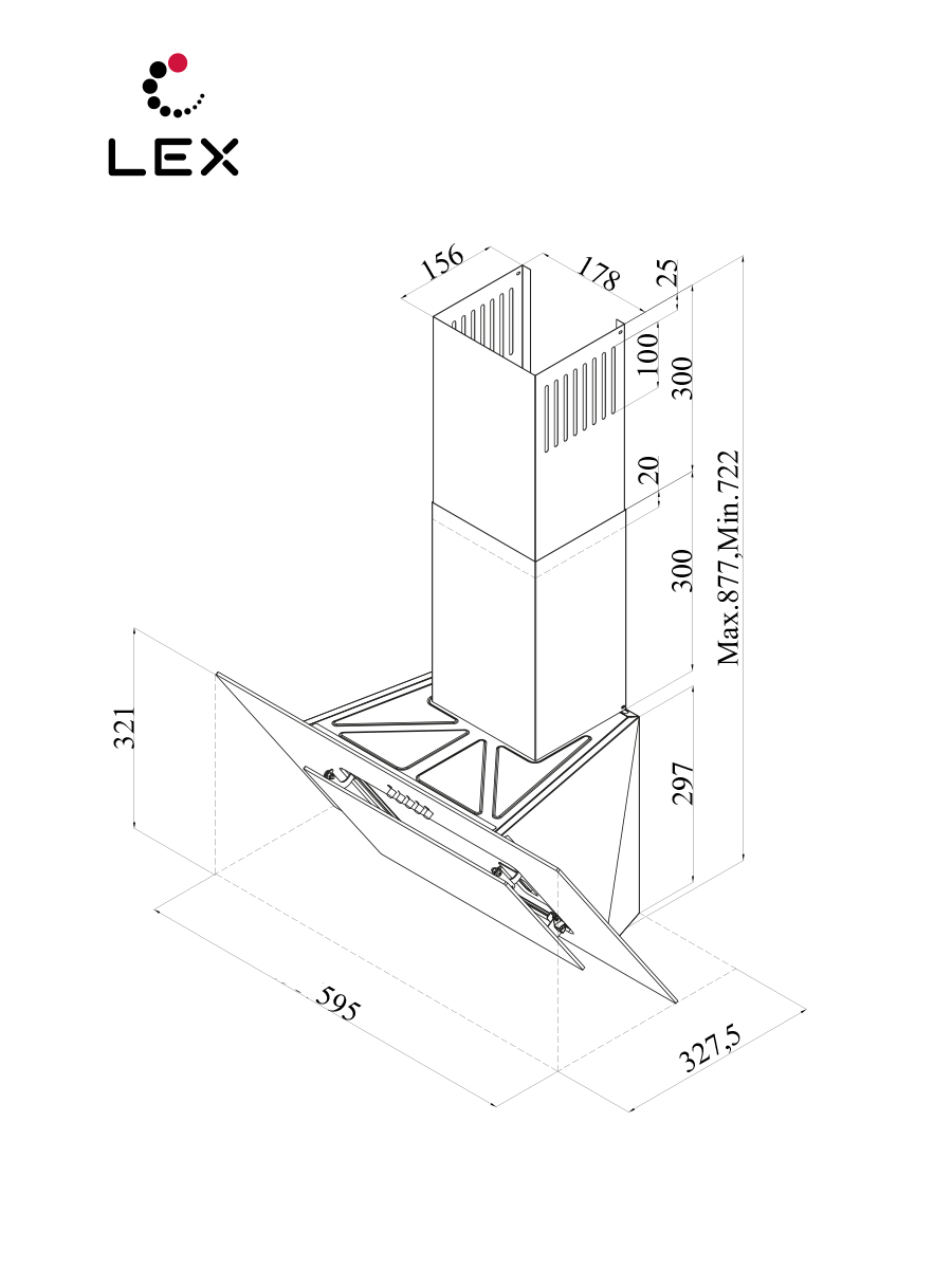 картинка |Discount| Кухонная вытяжка Lex MIRA G 600 WHITE 
