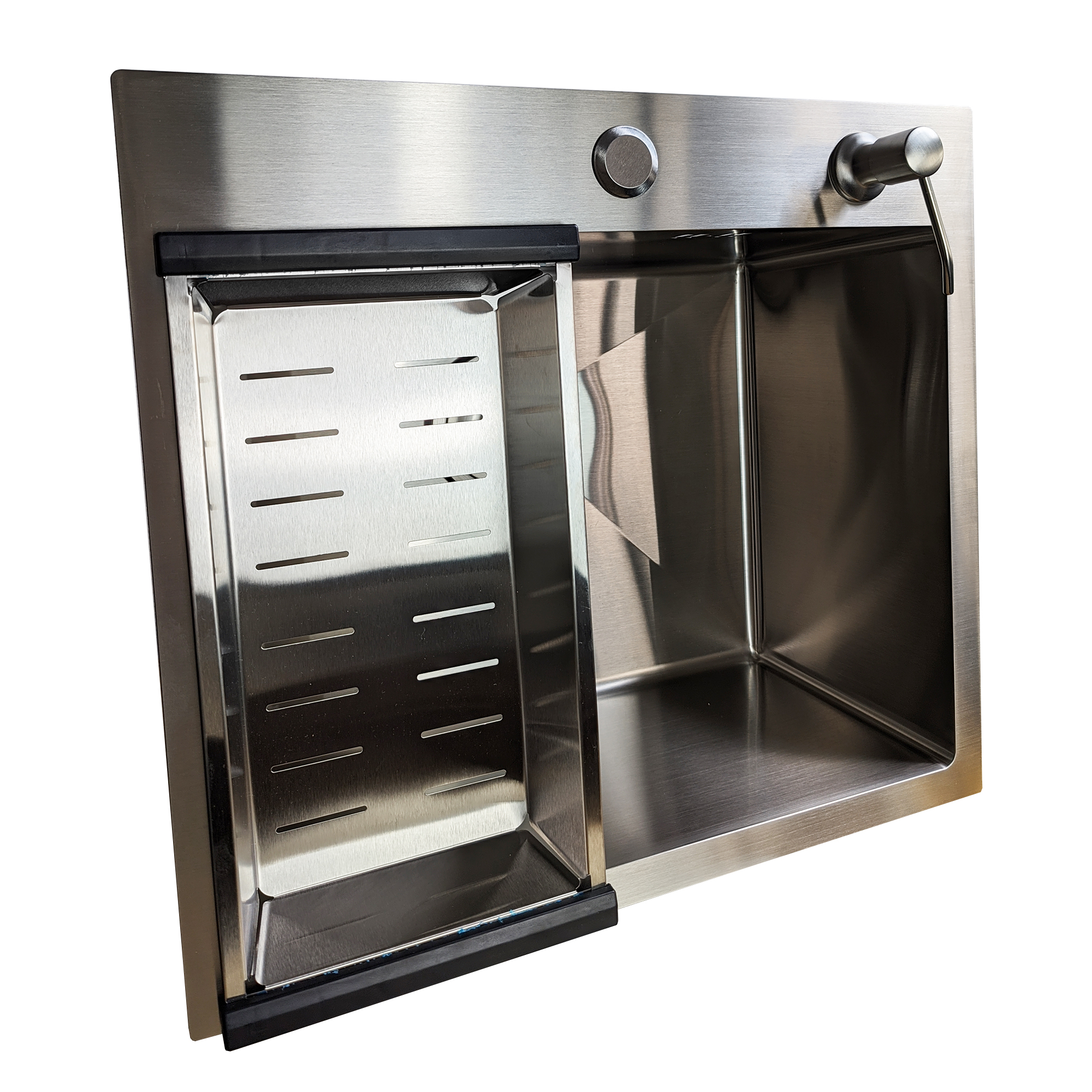 картинка Мойка для кухни Gerda GS 5045 S 4 в 1 сатин (мойка, дозатор для мыла, коландер и сифон) 