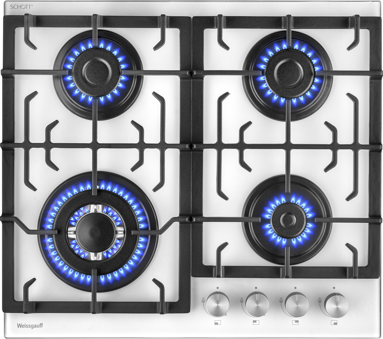 картинка Газовая варочная панель Weissgauff HGG 641 WGSV Nano Glass 