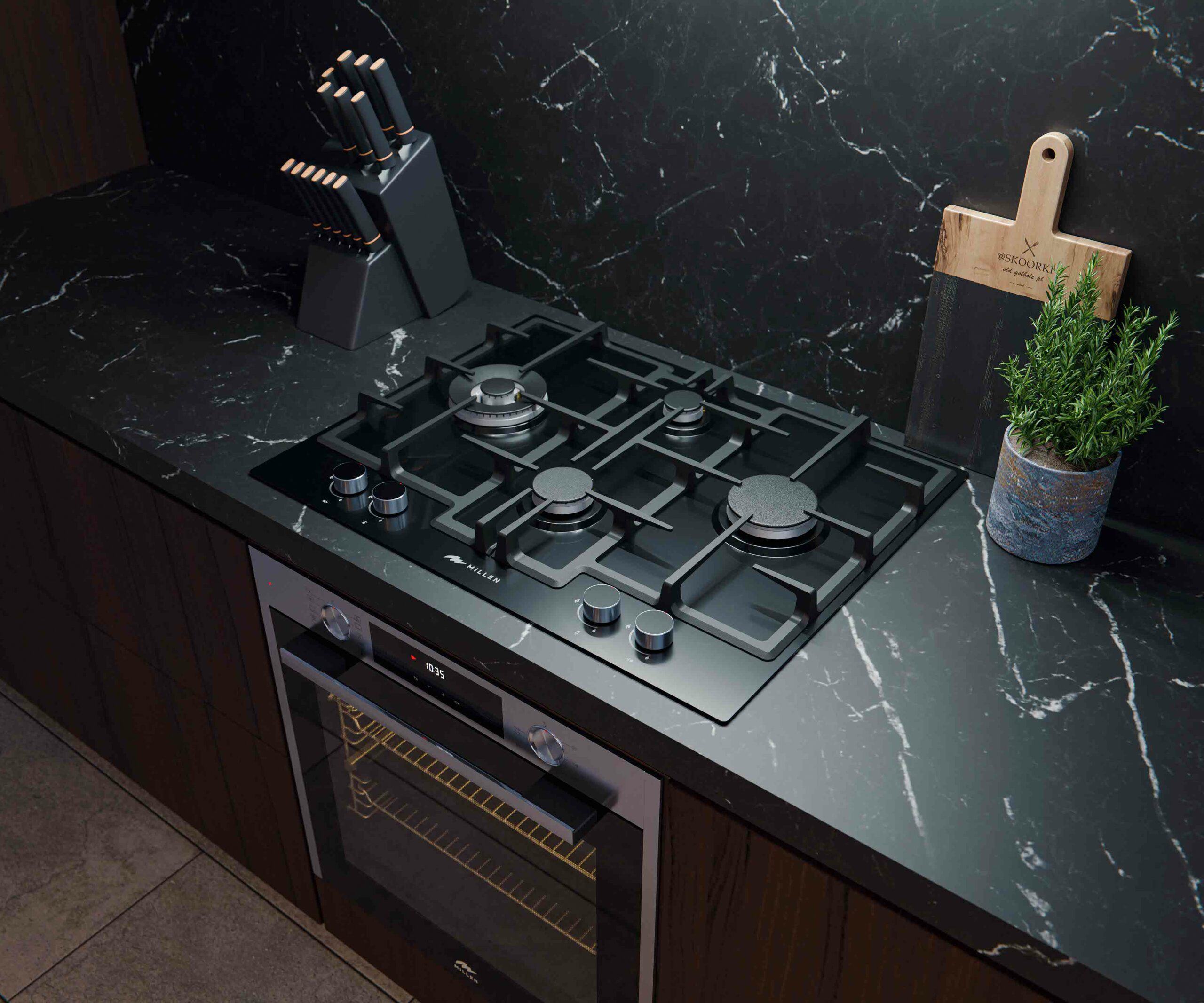 картинка Газовая варочная панель MILLEN MGHD 6501 BL 