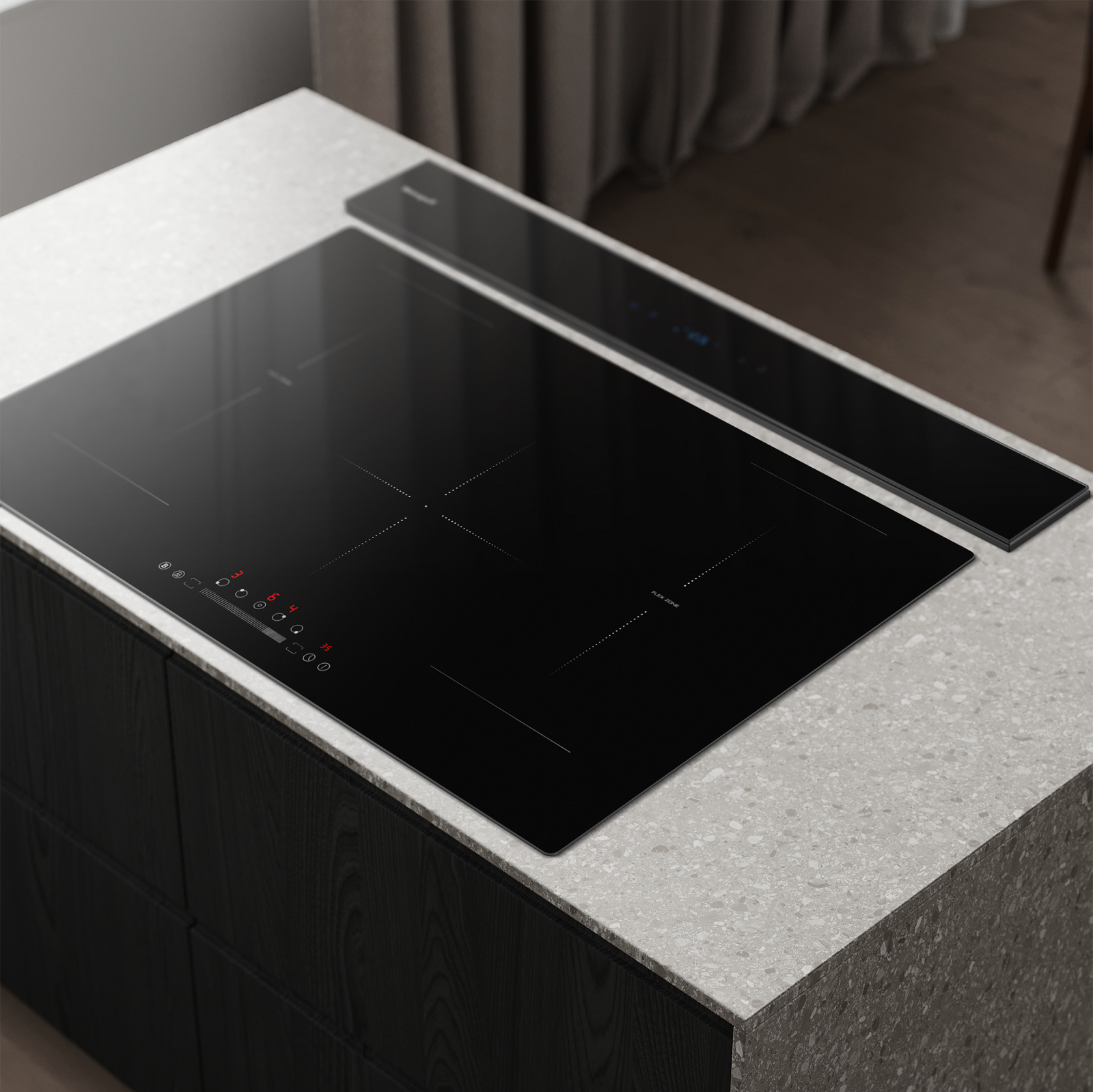 картинка Кухонная вытяжка Weissgauff Down Draft 900 Touch Premium Black 