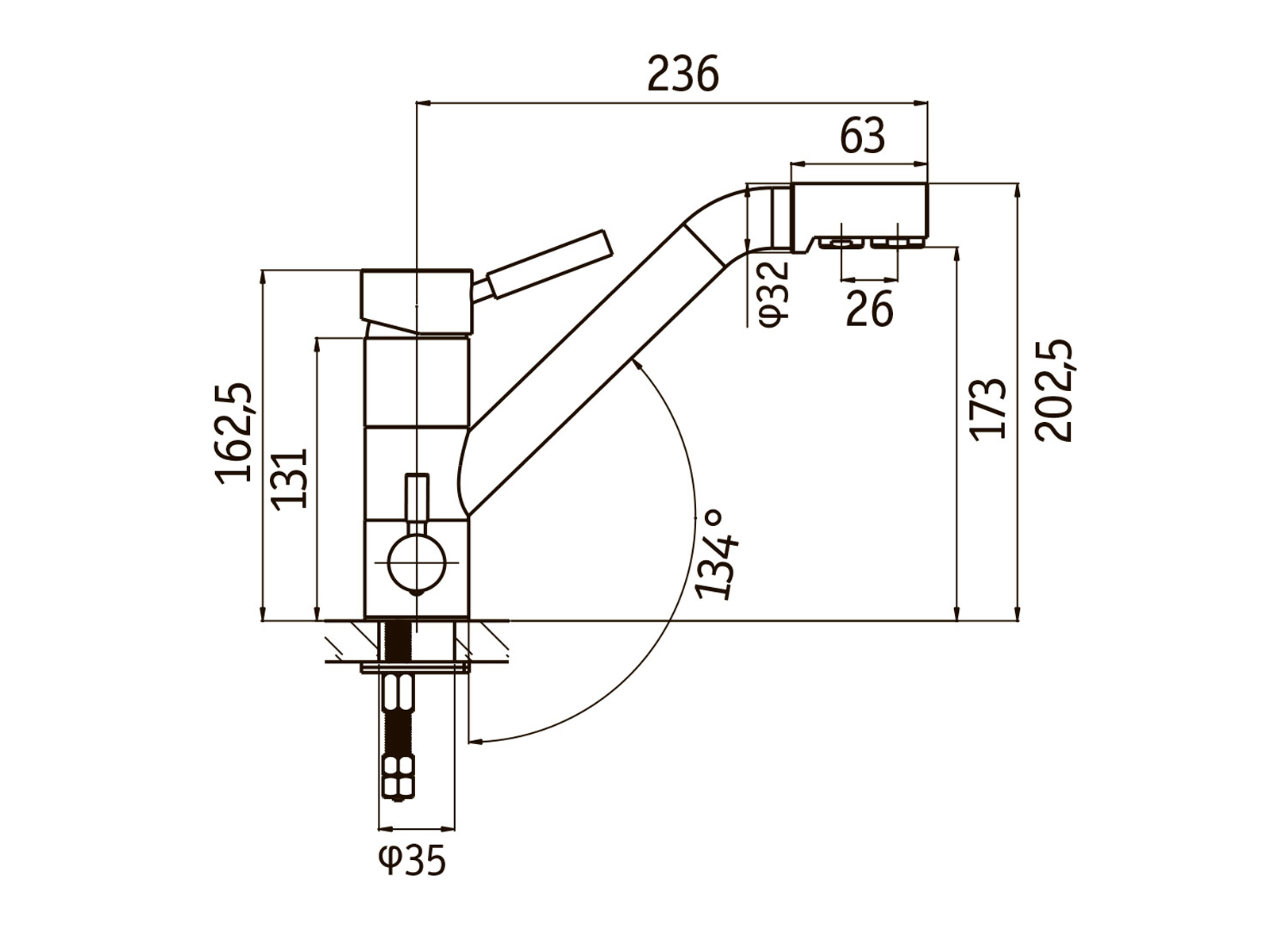 картинка Смеситель LONGRAN SPRINT UNIVERSAL LM1394 