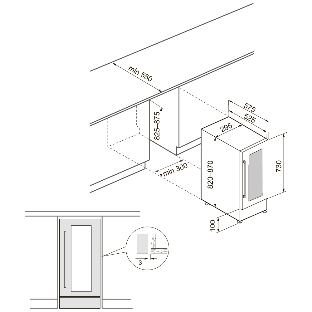 картинка Встраиваемый винный шкаф Krona BADEN 82/17 BL  картинка Встраиваемый винный шкаф Krona BADEN 82/17 BL