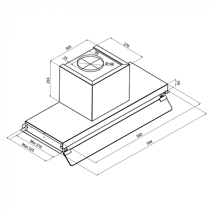картинка Кухонная вытяжка Krona IDA 600 INOX 3P 
