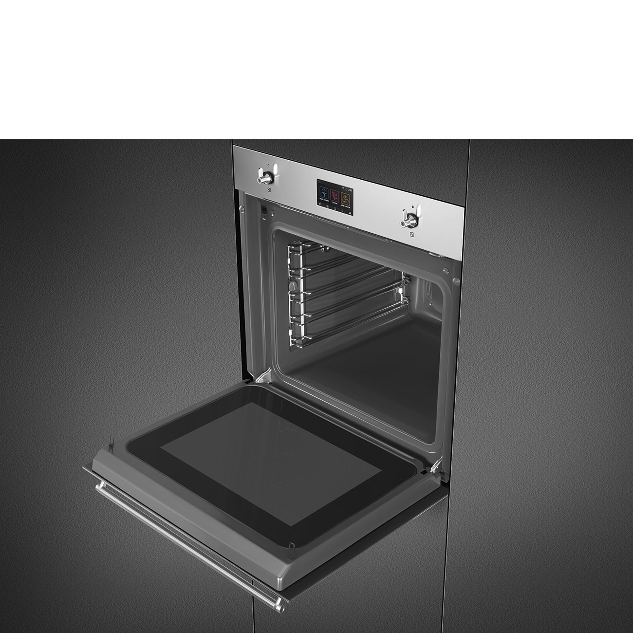 картинка Электрический духовой шкаф с функцией СВЧ и пароварки Smeg SO6303APX  картинка Электрический духовой шкаф с функцией СВЧ и пароварки Smeg SO6303APX
