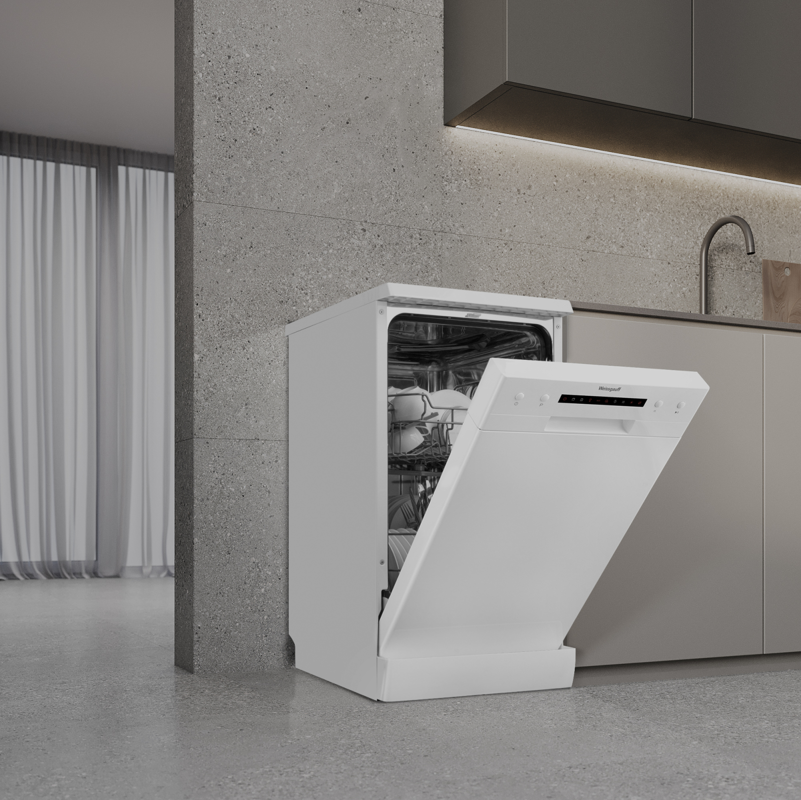 картинка Посудомоечная машина отдельностоящая Weissgauff DW 4012 