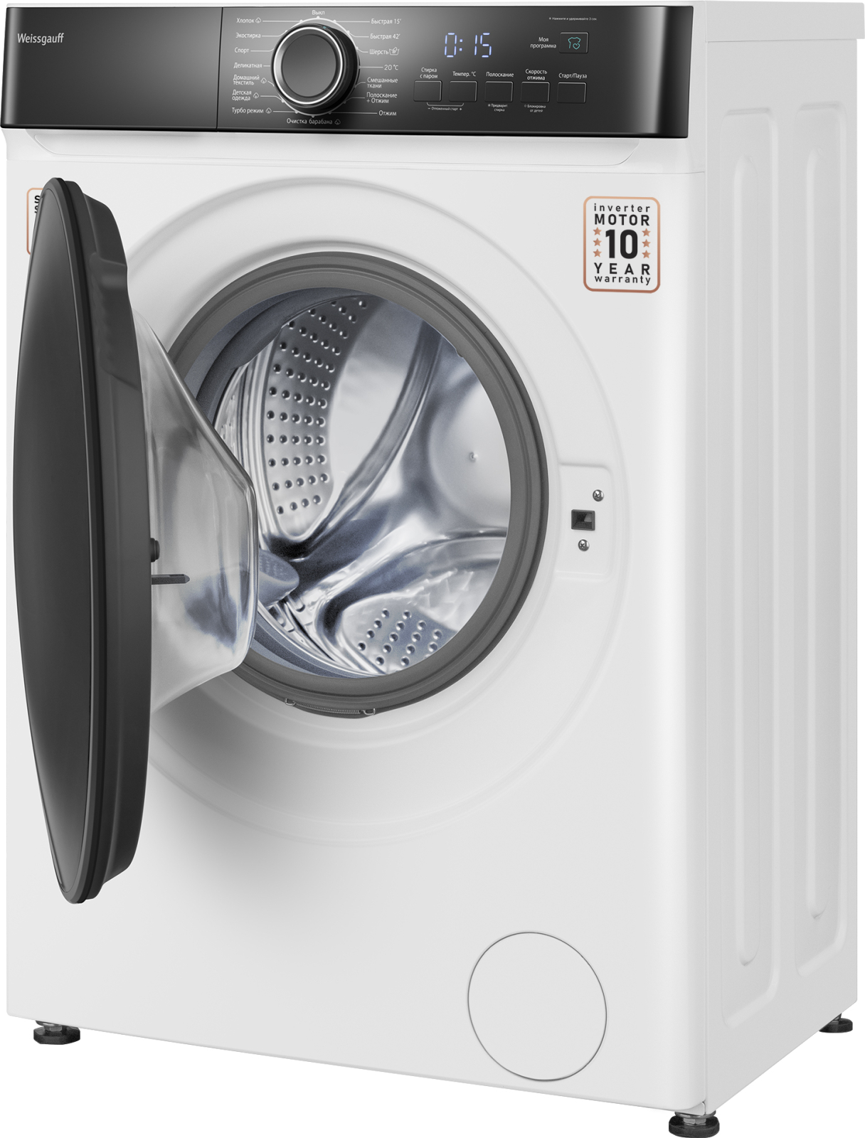 картинка Стиральная машина с паром Weissgauff WMI 6147 Inverter Steam 