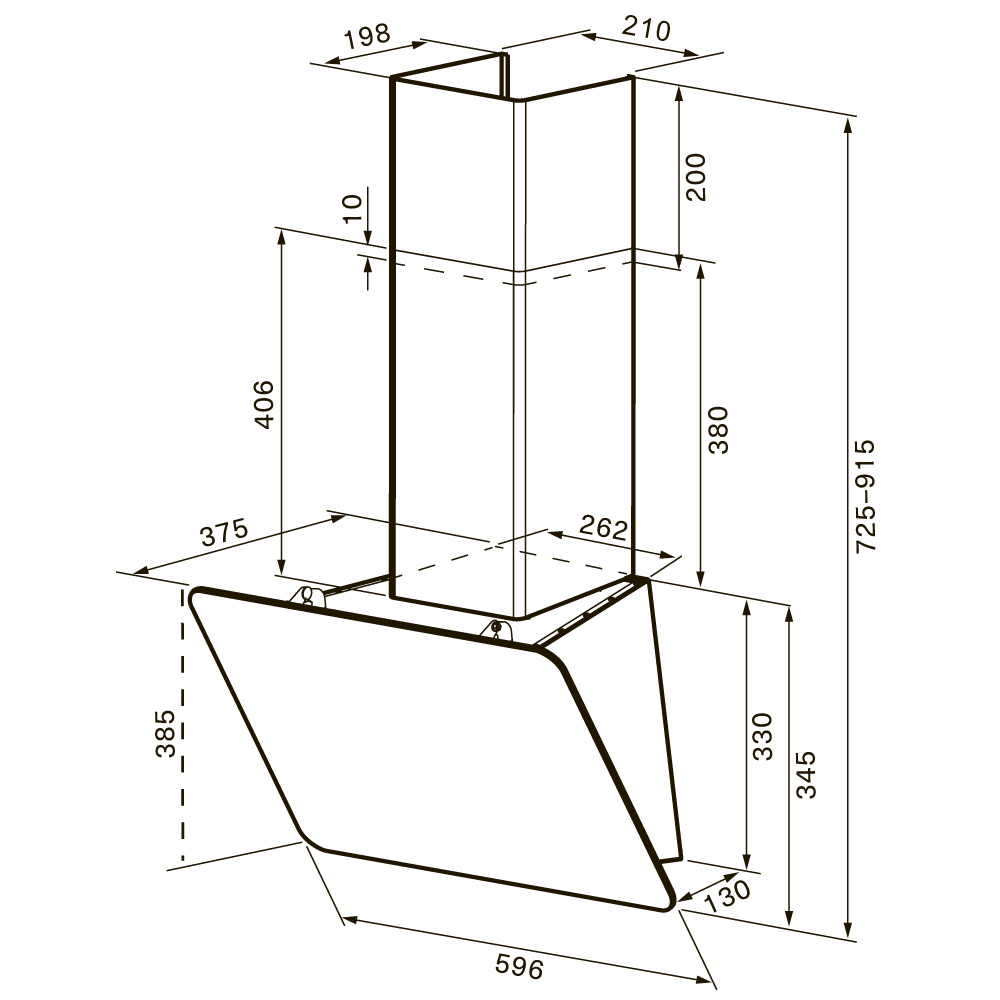 картинка Кухонная вытяжка Krona BELINDA 600 black SGC 