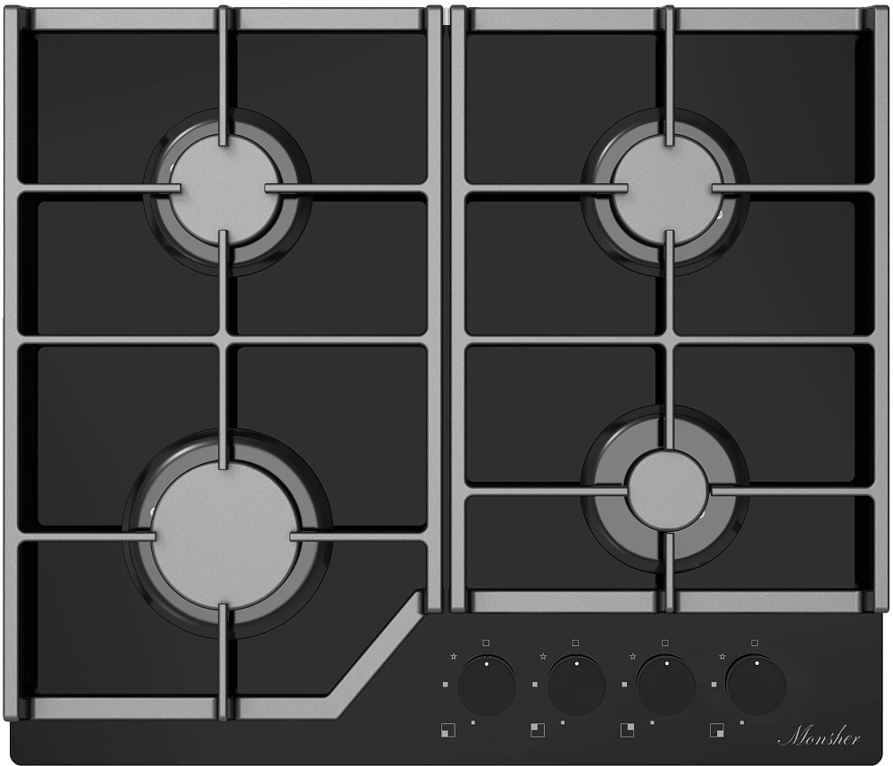 картинка Газовая варочная панель Monsher MGG 62 Noir 