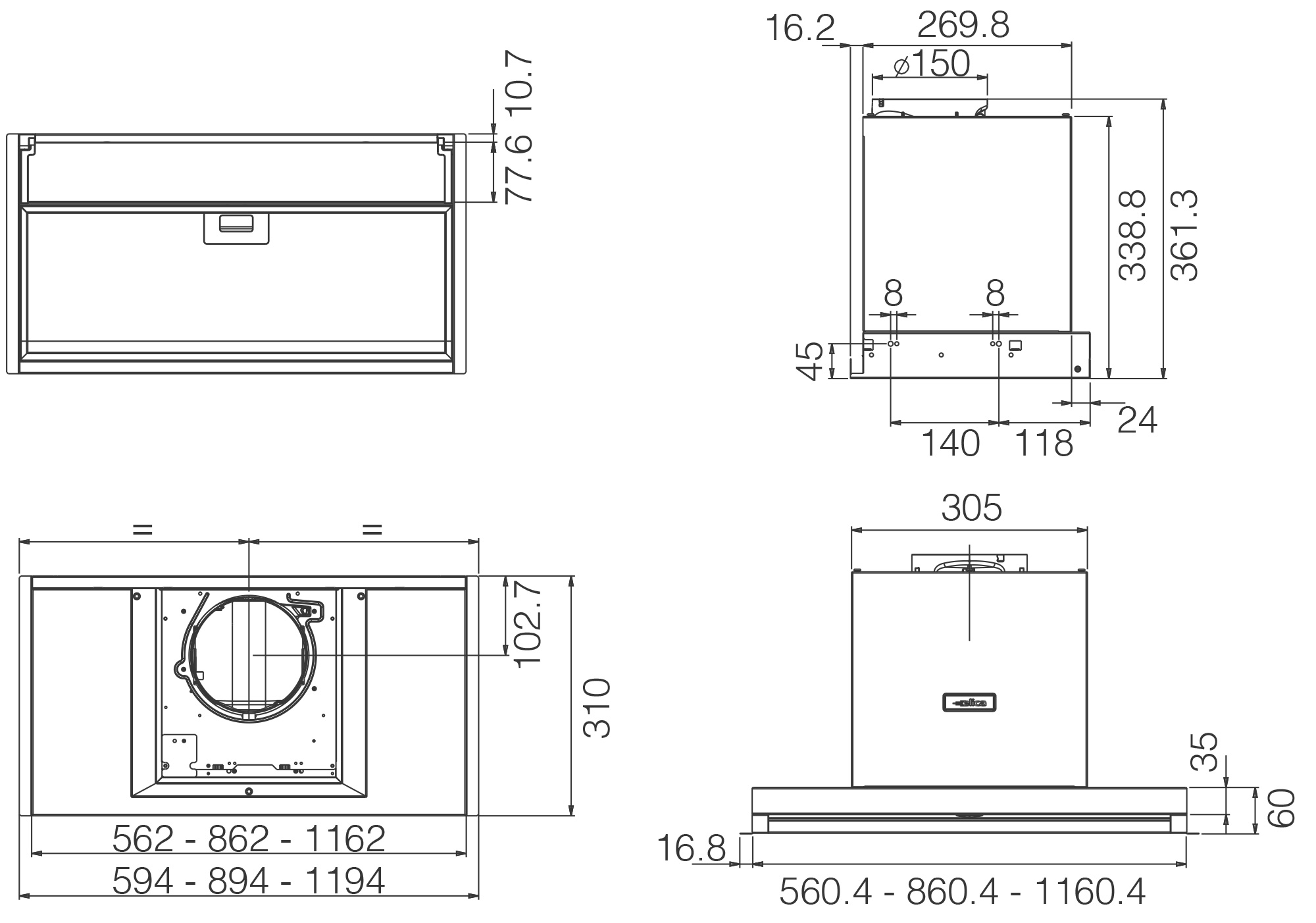 картинка Кухонная вытяжка Elica BOXIN LX/IX/A/60 
