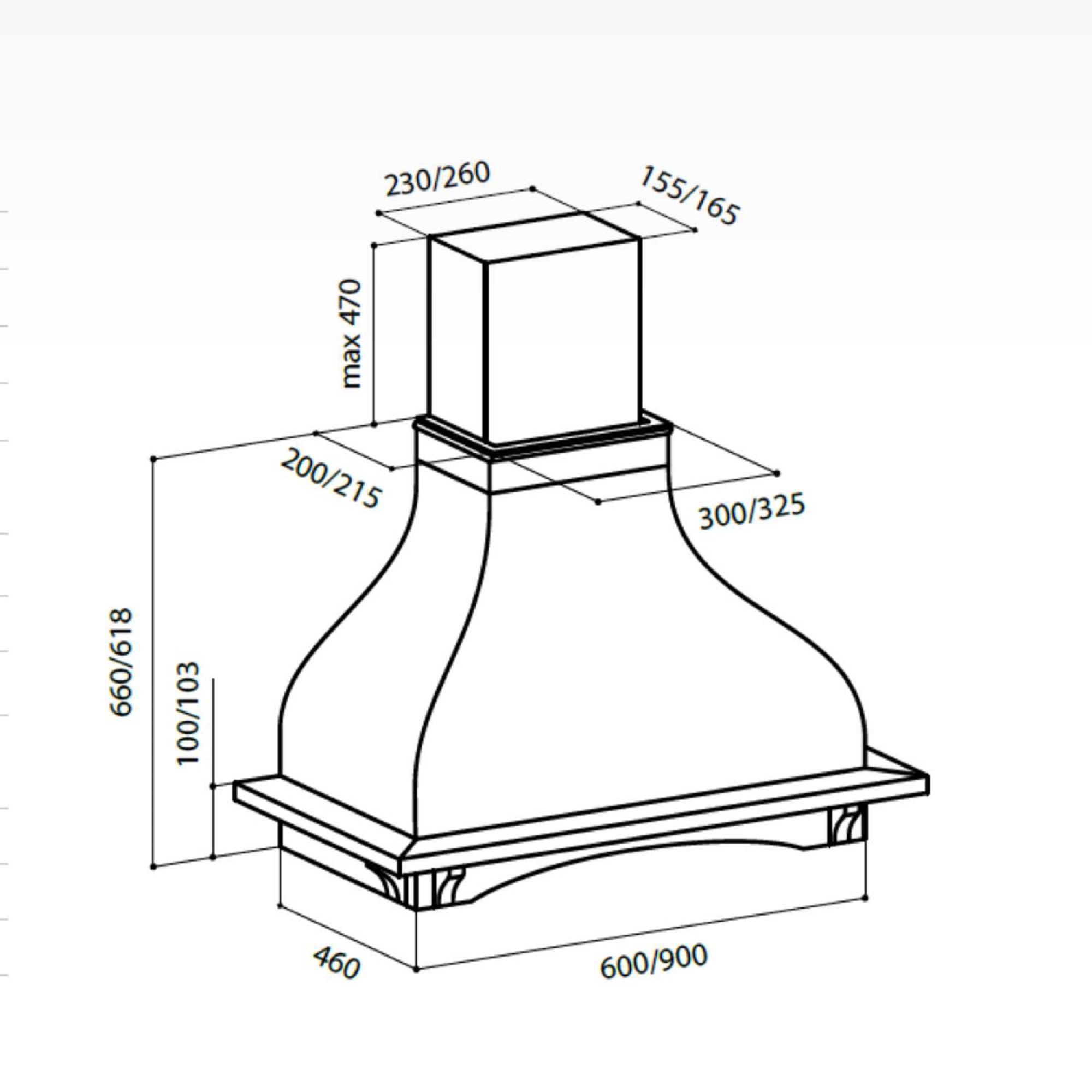 картинка Кухонная вытяжка Lex PARMA 600 WHITE 