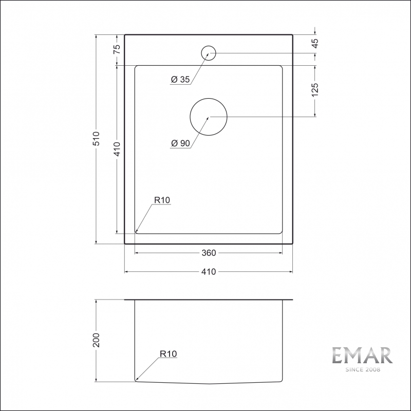 картинка Мойка для кухни Emar EMB-128A PVD Nano Golden 