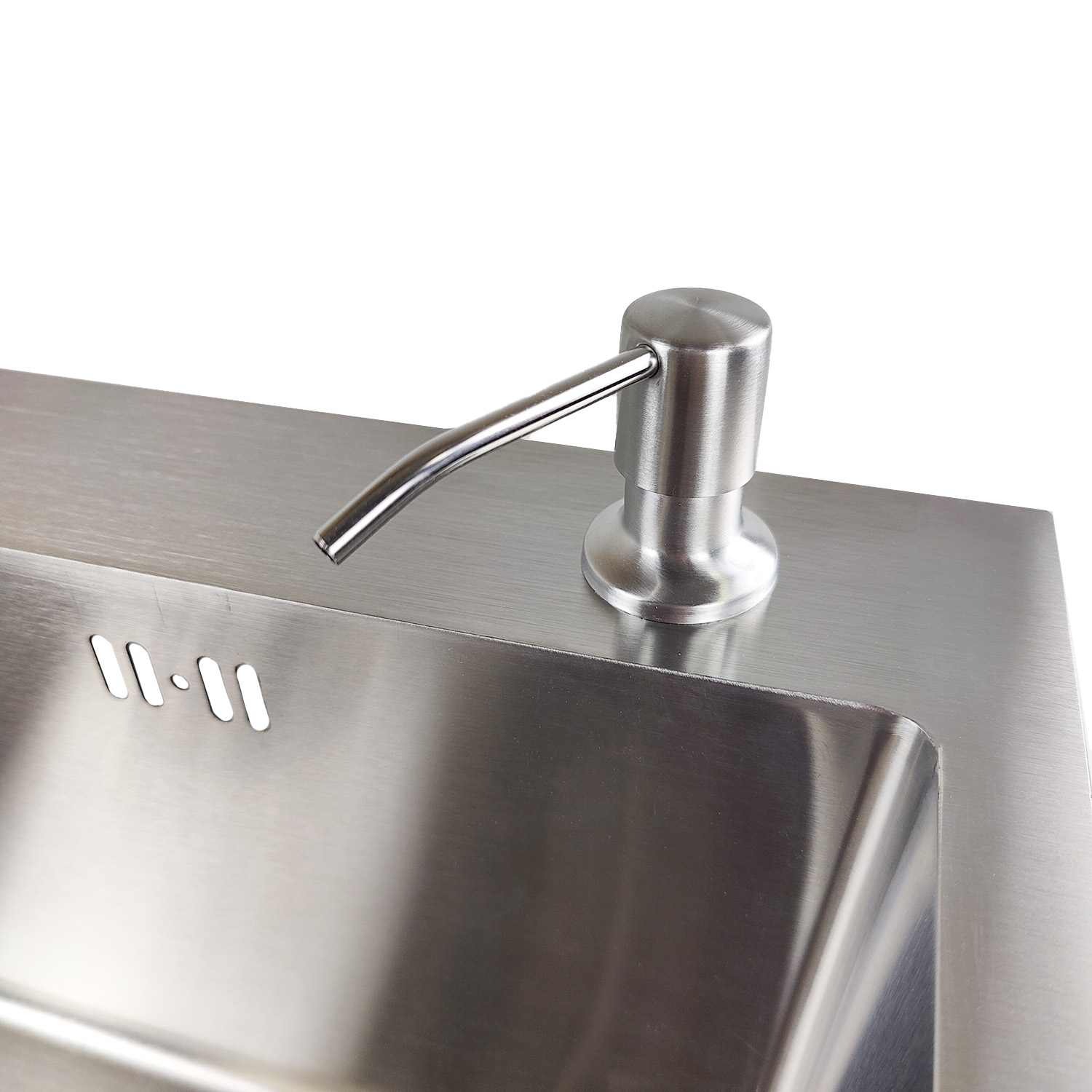 картинка Мойка для кухни Gerda GS 5045 S 4 в 1 сатин (мойка, дозатор для мыла, коландер и сифон) 