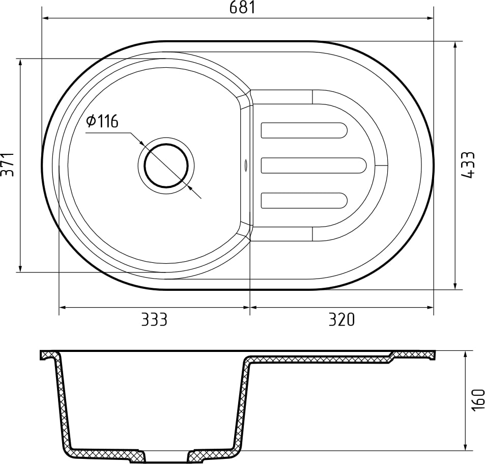 картинка Мойка для кухни Granfest-Smart SM685L 