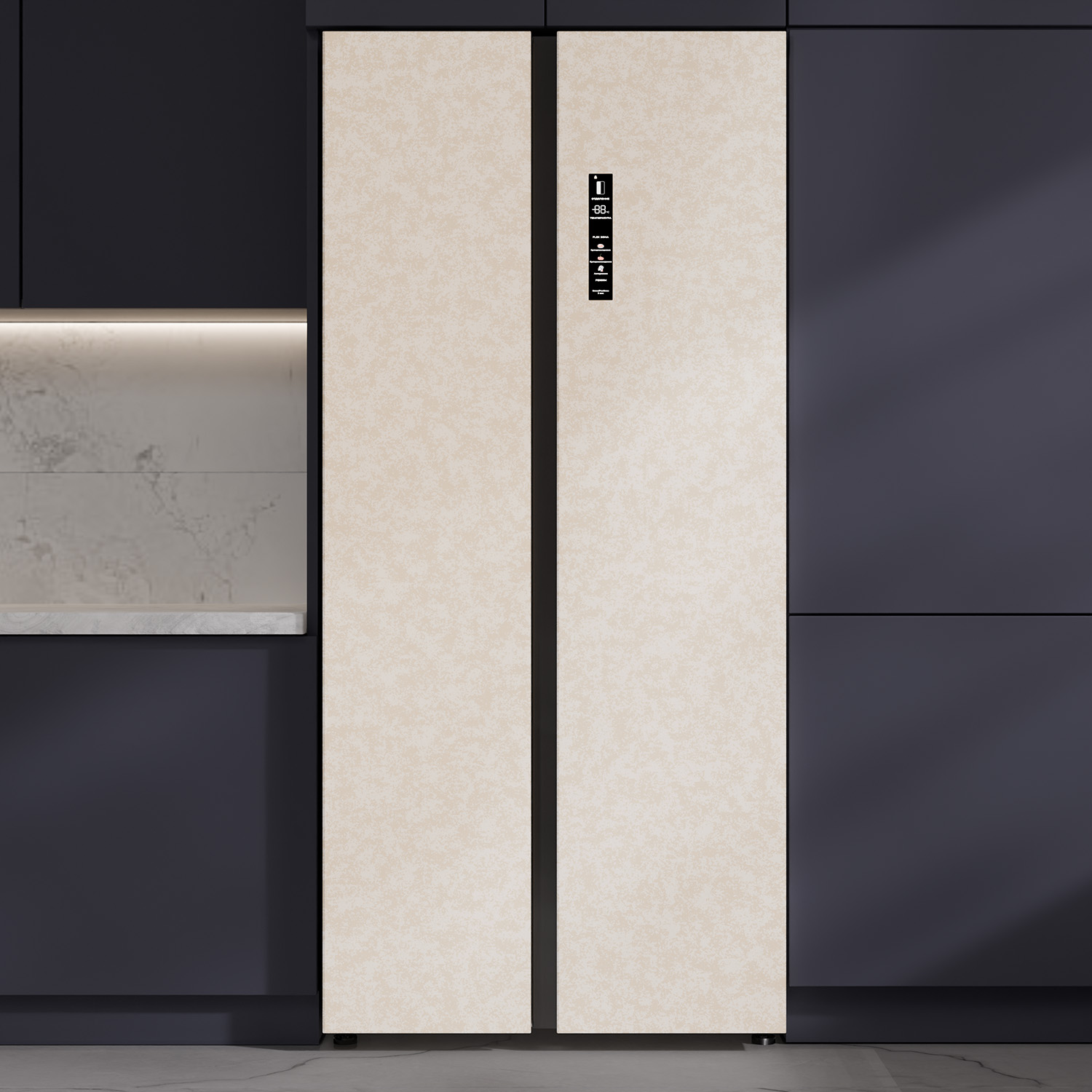 картинка Отдельностоящий холодильник Lex LSB525BGID мраморно-бежевый 