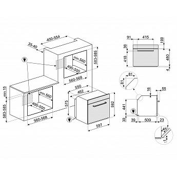 картинка Электрический духовой шкаф с функцией пара Smeg SOP6902S2PX 