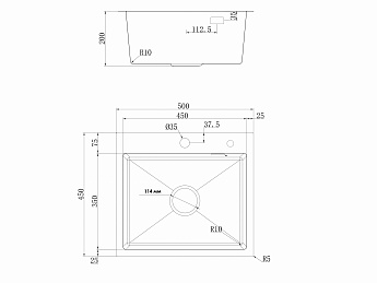 картинка Кухонная мойка Ukinox PRB500.450 -GT10C 0CW 01 & S 