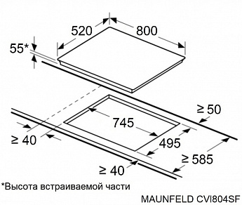 картинка Индукционная варочная панель Maunfeld CVI804SFDGR Inverter 