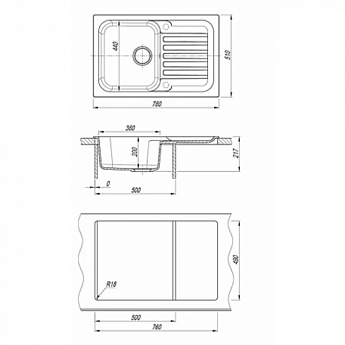 картинка Мойка для кухни Dr. Gans АДЕЛЬ-780 