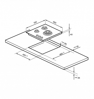 картинка Газовая варочная панель Lex GVS 435 IX 