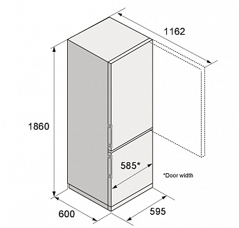 картинка Полувстраиваемый холодильник Asko RFC286KNBS1 