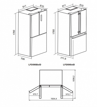 картинка |Discount| Отдельностоящий холодильник Lex LFD595LXID 