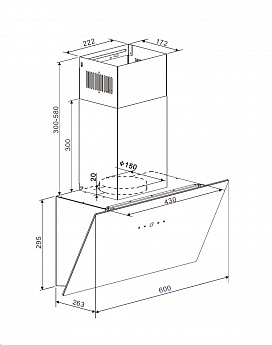 картинка Кухонная вытяжка Weissgauff Zibal 60 WH Sensor 