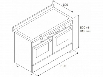 картинка Электрическая кухонная плита Bertazzoni HER125I2EXT 